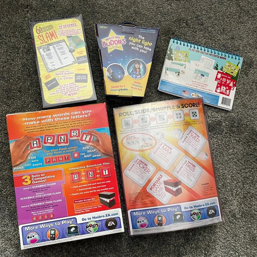 Family Game Night & Christmas Toy Bundle Scrabble Yahtzee & More